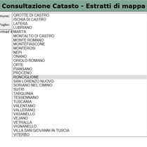 Consultazione catasto